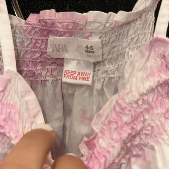 ZARA GIRLS PINK TIE DYE TOP - Picture 5 of 6